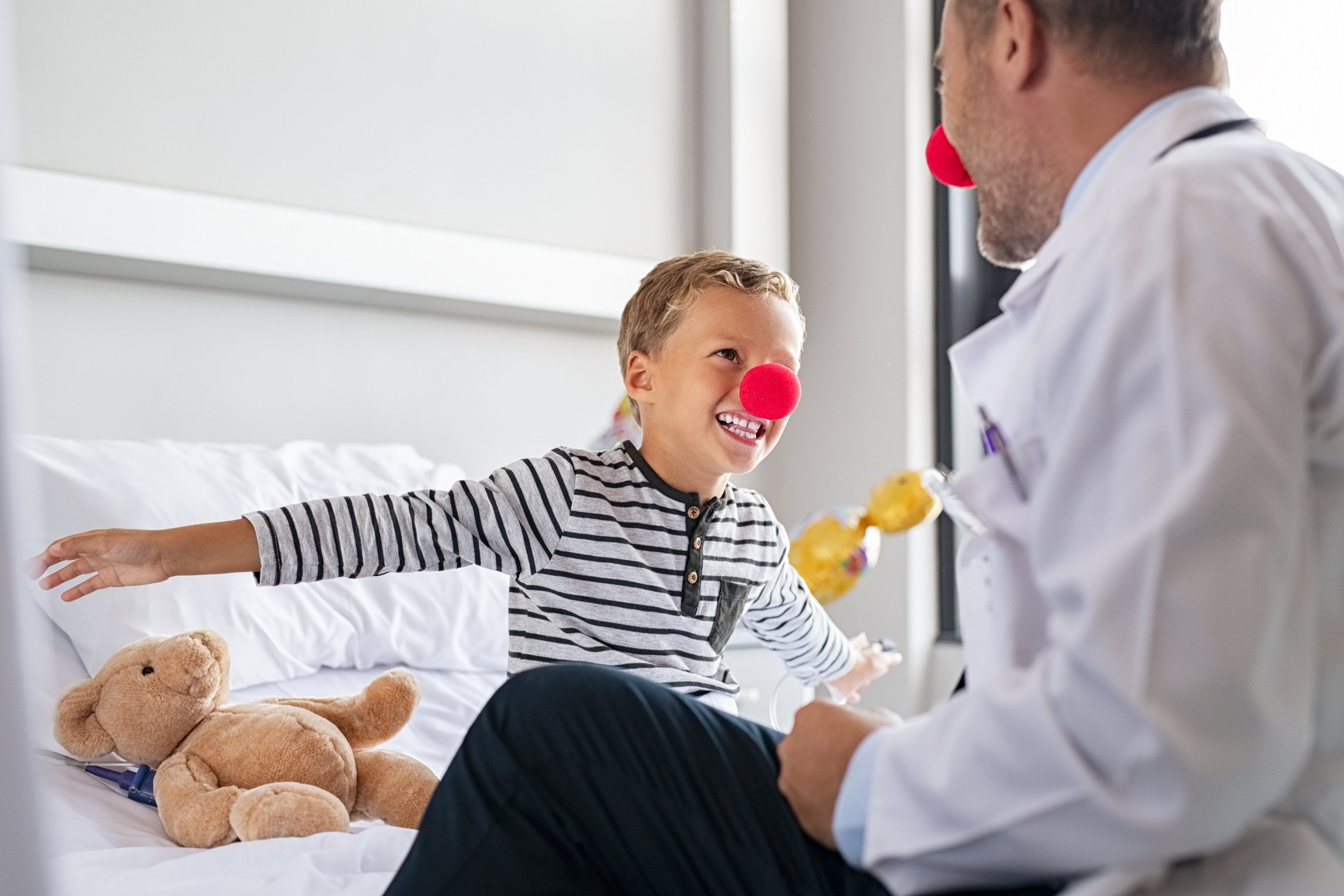 Clown  with Happy Child at Hospital